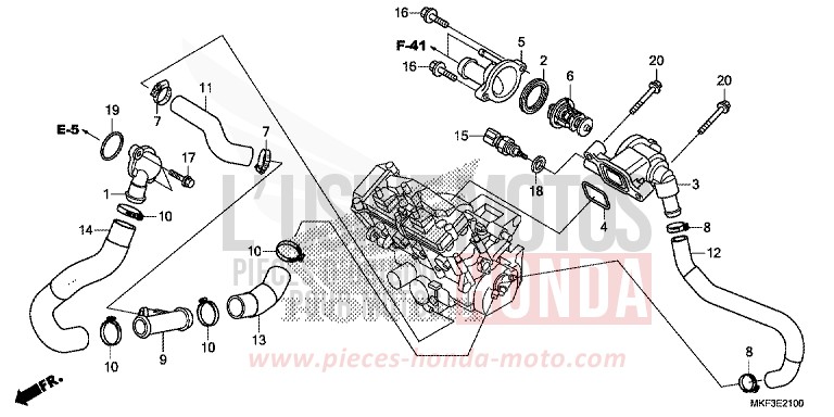 THERMOSTAT von CBR1000RR „Fireblade“ VICTORY RED (R334) von 2017